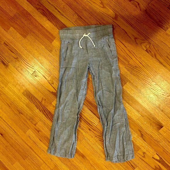 Athleta Cabo Linen Wide Leg Pants Blue (Women's Size 6) - Picture 7 of 10